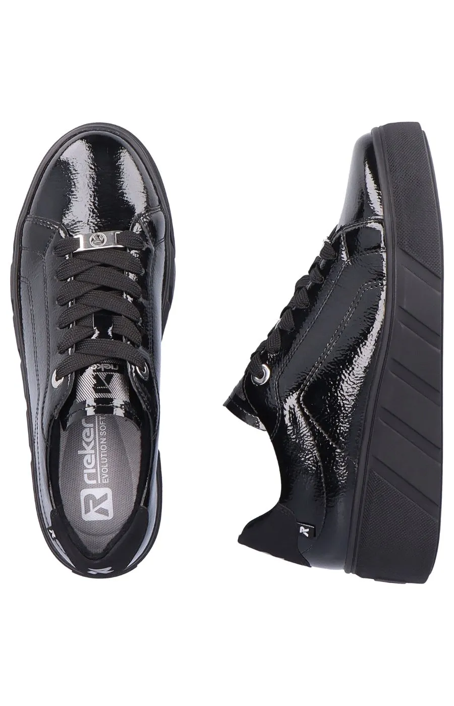 Rieker Low Top Trainers in Black