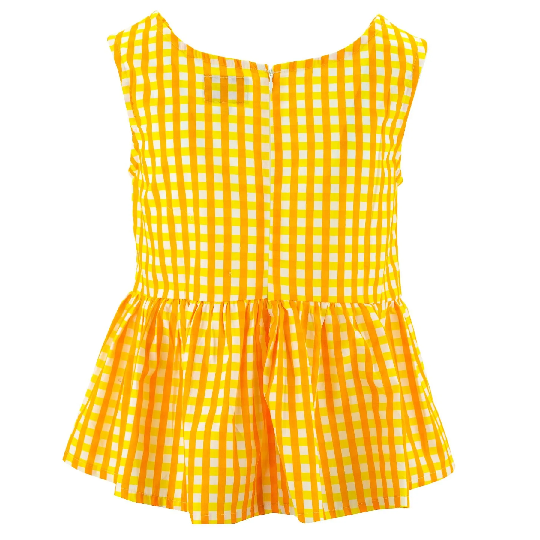 Ruched Box Top - Yellow Gingham