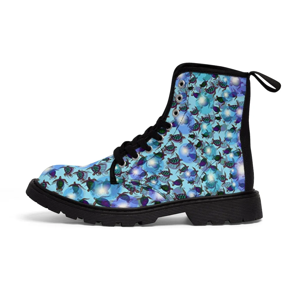 Sea of Turtles Women's Canvas Boots