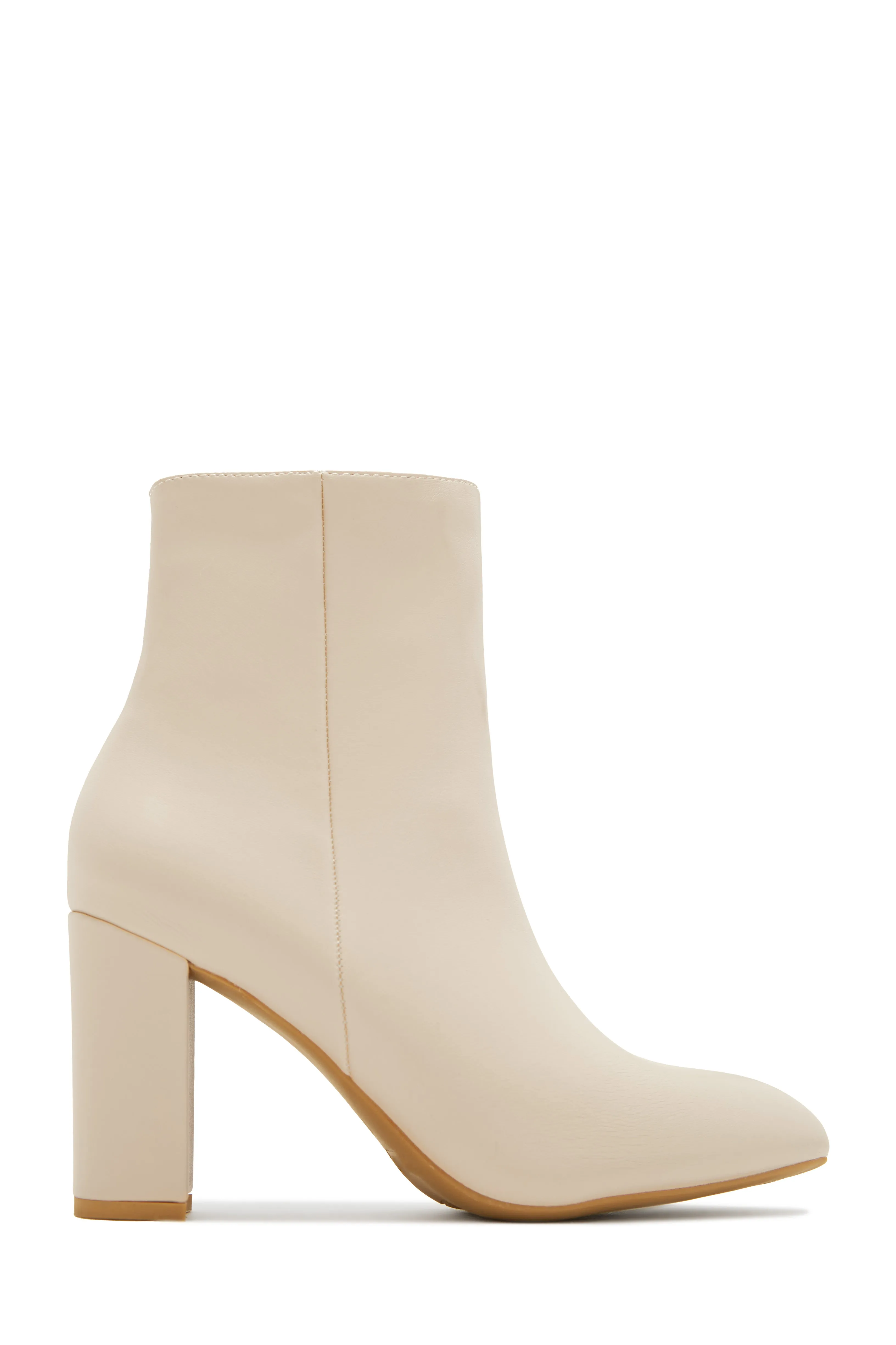 Social Season Block Heel Ankle Boots - Tan