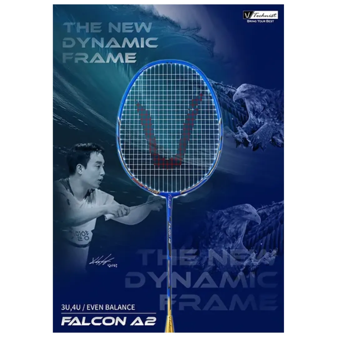 Technist Falcon A2 Unstrung Badminton Racket [Blue/Gold]