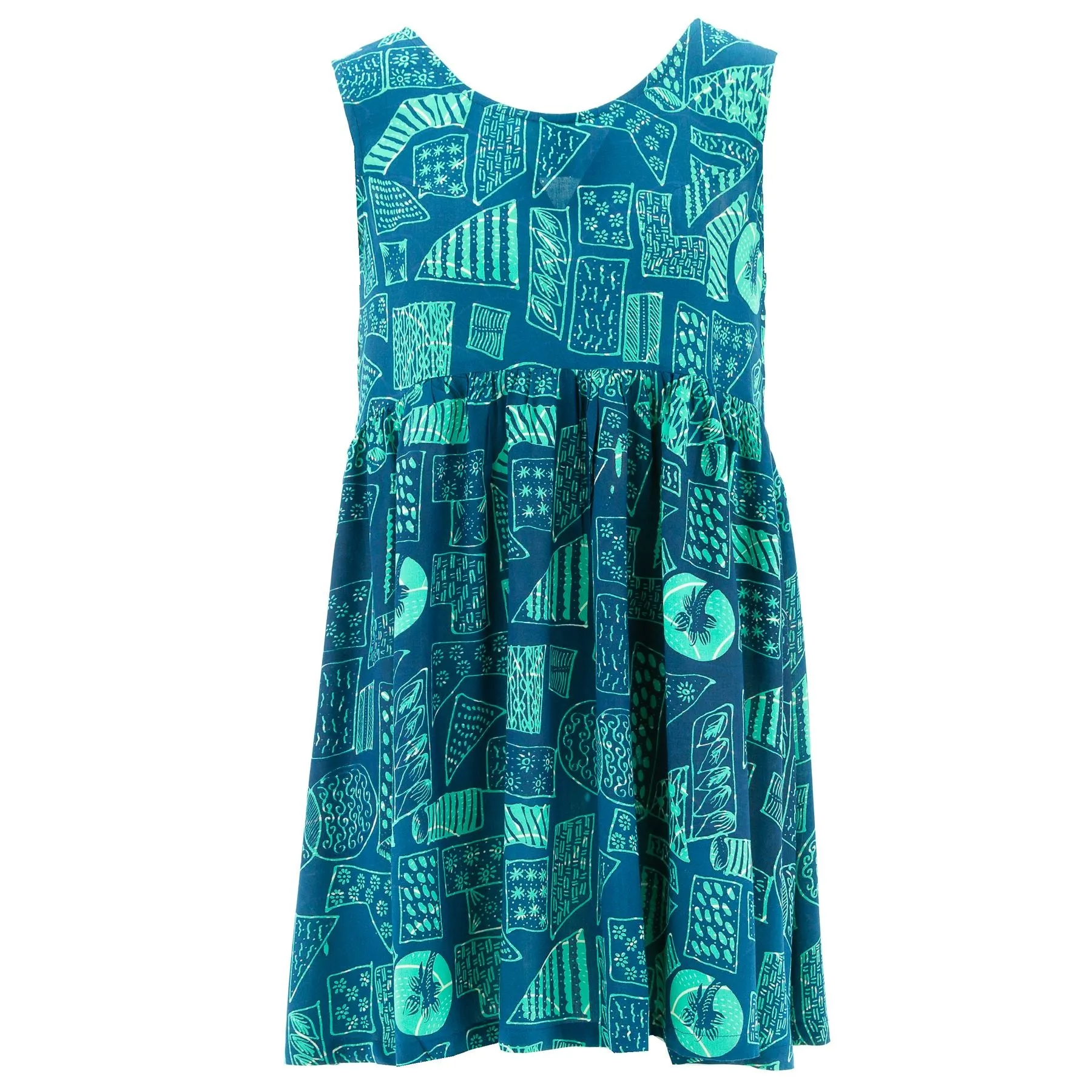 The Shroom Dress - Blue Retro Geometric