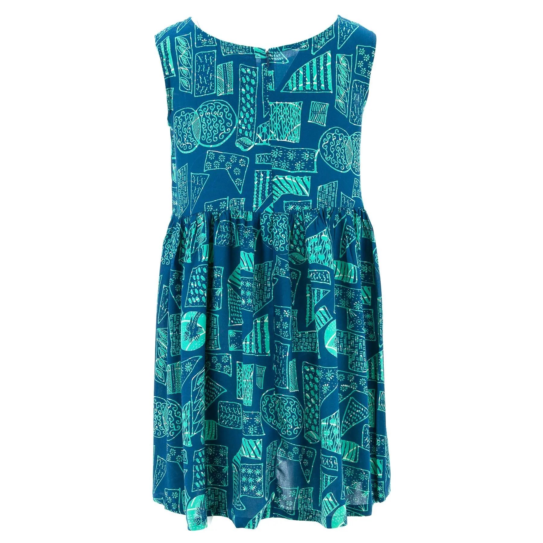 The Shroom Dress - Blue Retro Geometric