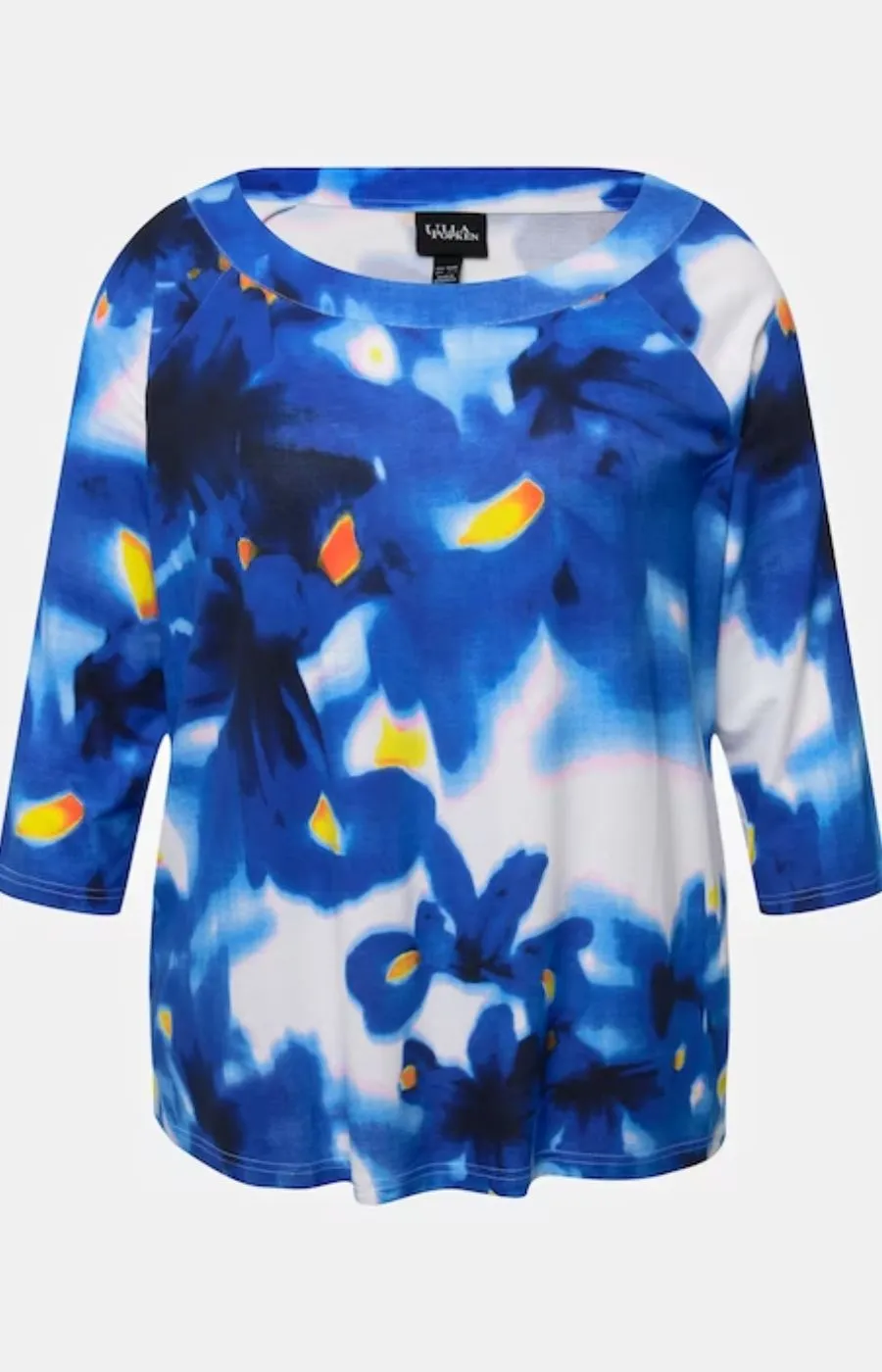 Ulla Popken Blurred Blue Top