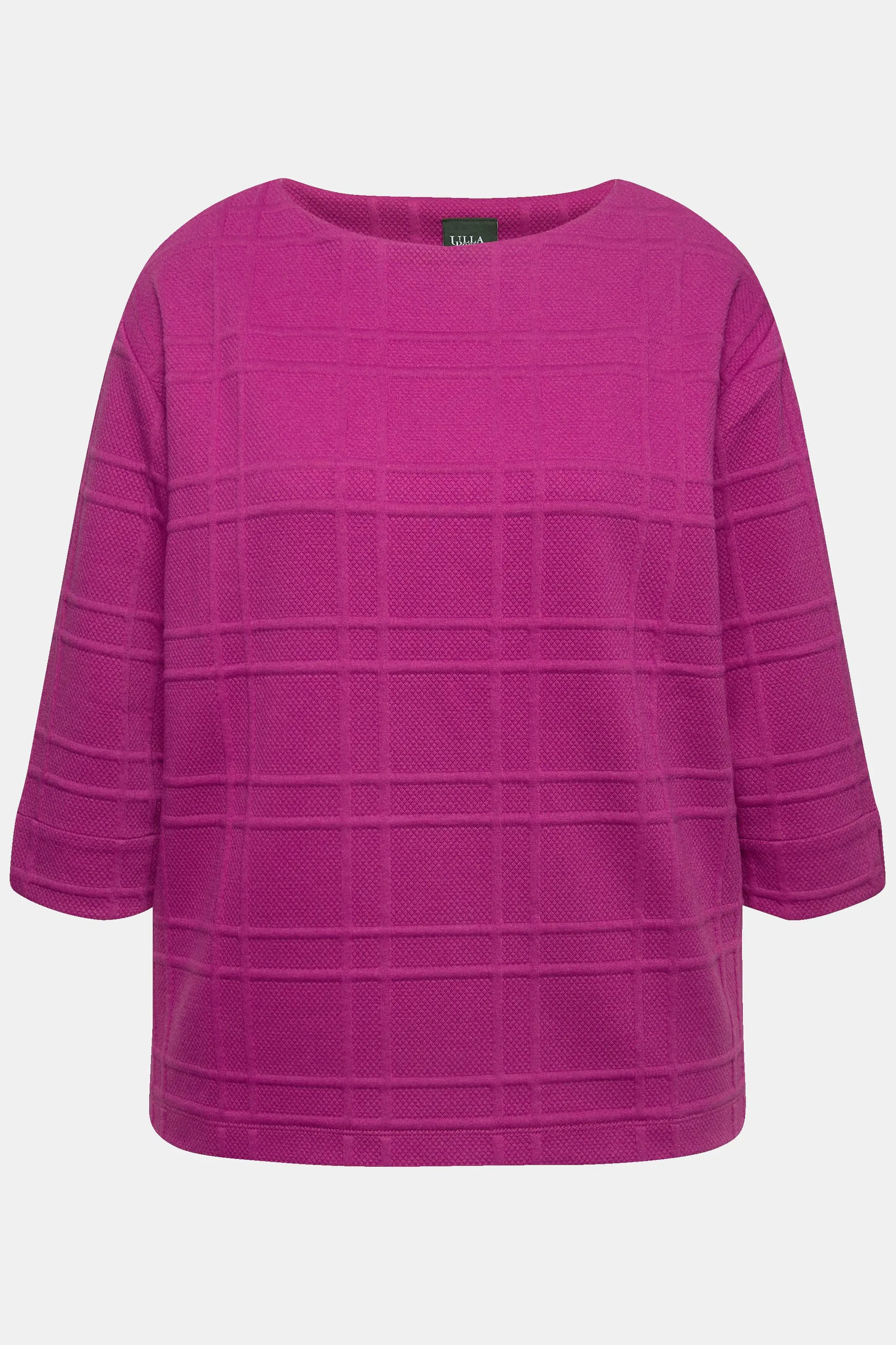 Ulla Popken Checkered Sweater in Magenta