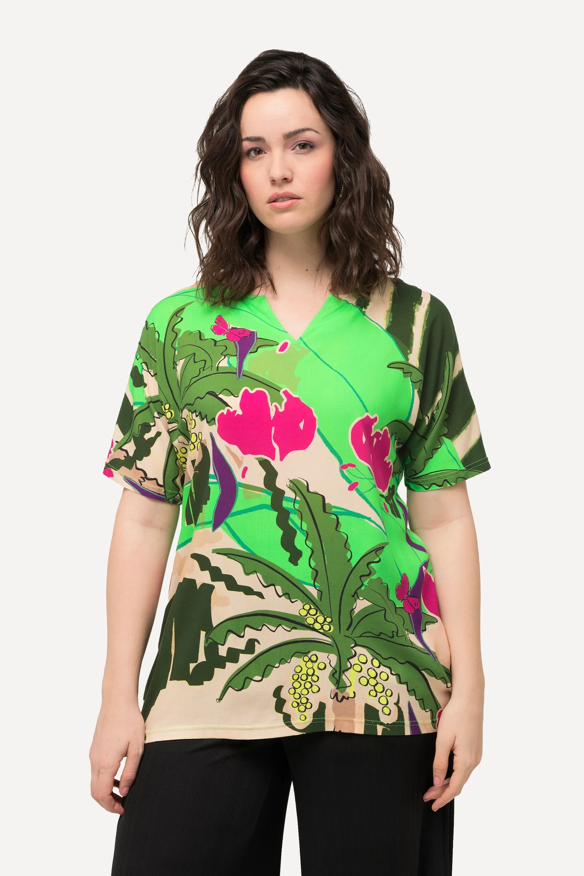 Ulla Popken Tropical Print Top