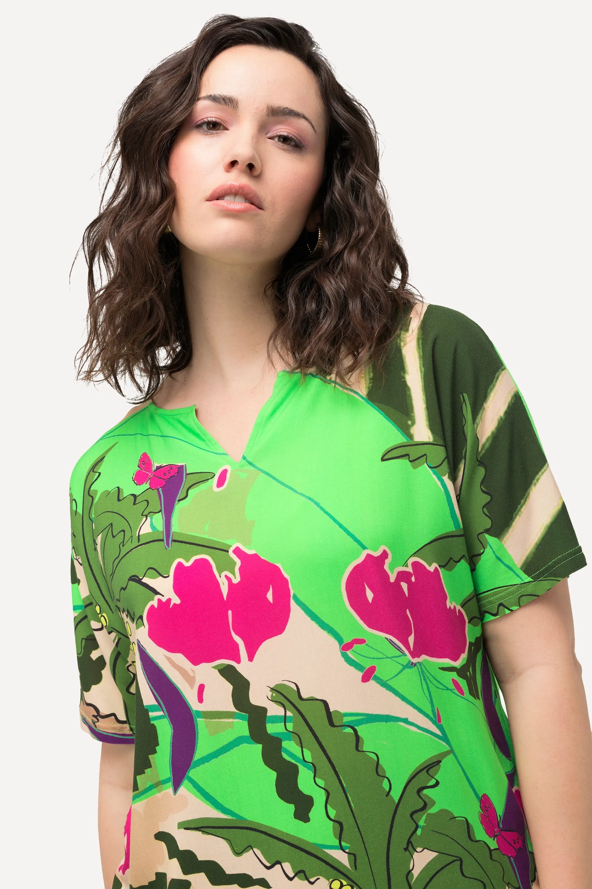 Ulla Popken Tropical Print Top