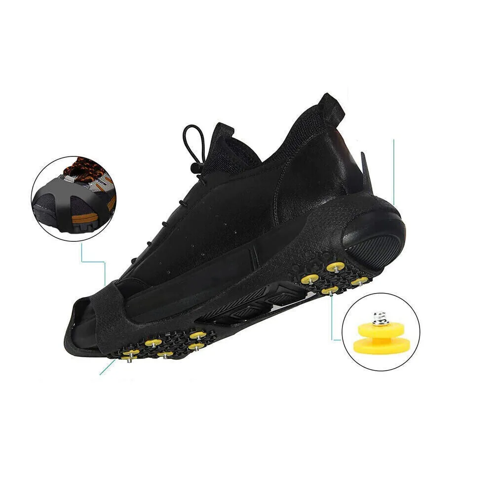 US 1-2 Pairs 10 Studs Ice Cleats Over Shoe Boots Anti Slip Traction Crampons