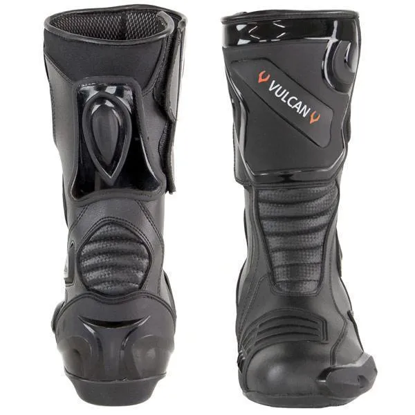 Vulcan V300 Men's Velocity Black Leather Motorcycle Racing Sport Boots with Shift Protection