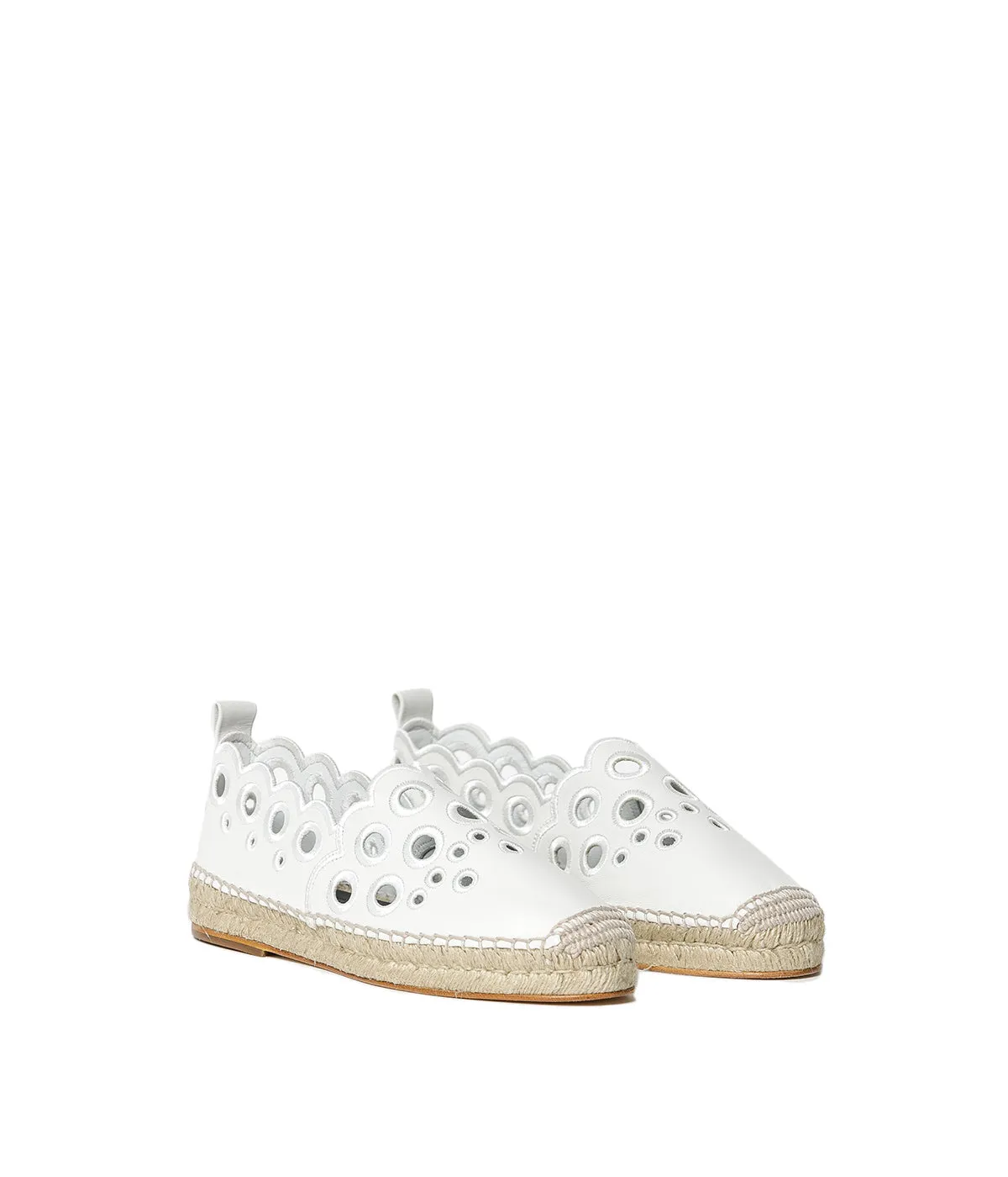 White Espadrille Broderie