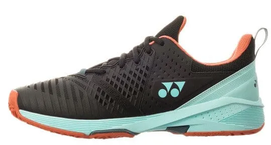 Yonex Power Cushion Sonicage 3 Unisex Tennis Clay Court Shoe Black/Sky Blue