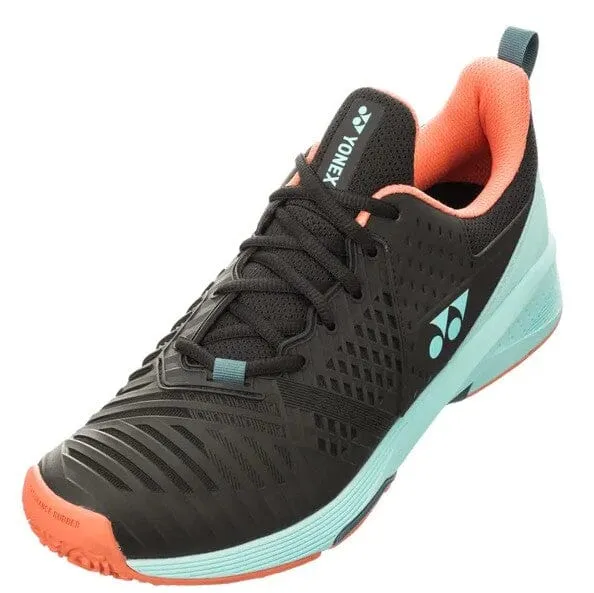 Yonex Power Cushion Sonicage 3 Unisex Tennis Clay Court Shoe Black/Sky Blue