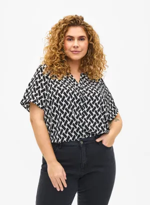 Zizzi Anni Blouse in Graphic Print