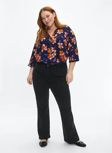 Zizzi Anni Blouse in Peacock Flower