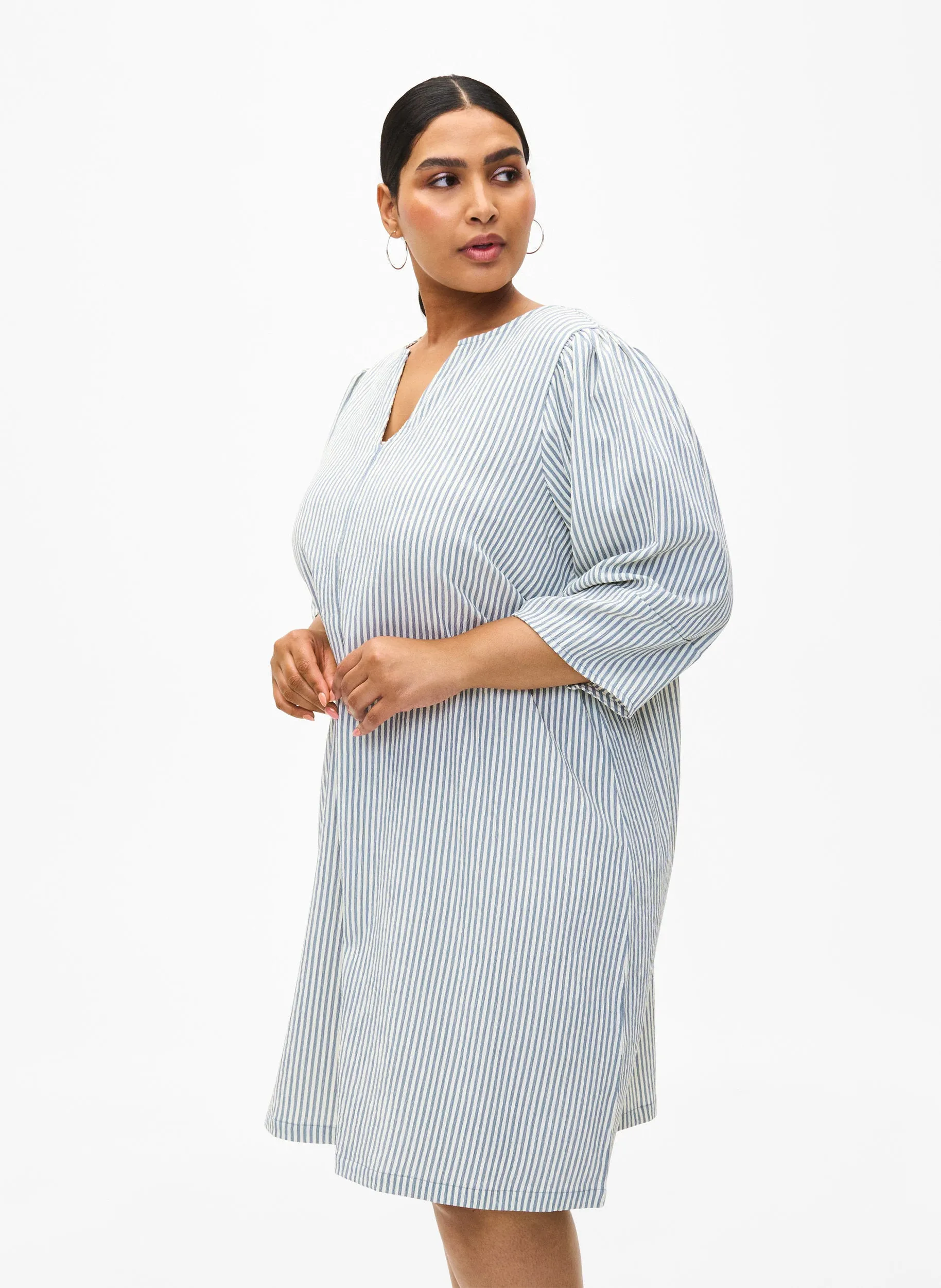 Zizzi Clea Dress in Blue Stripe