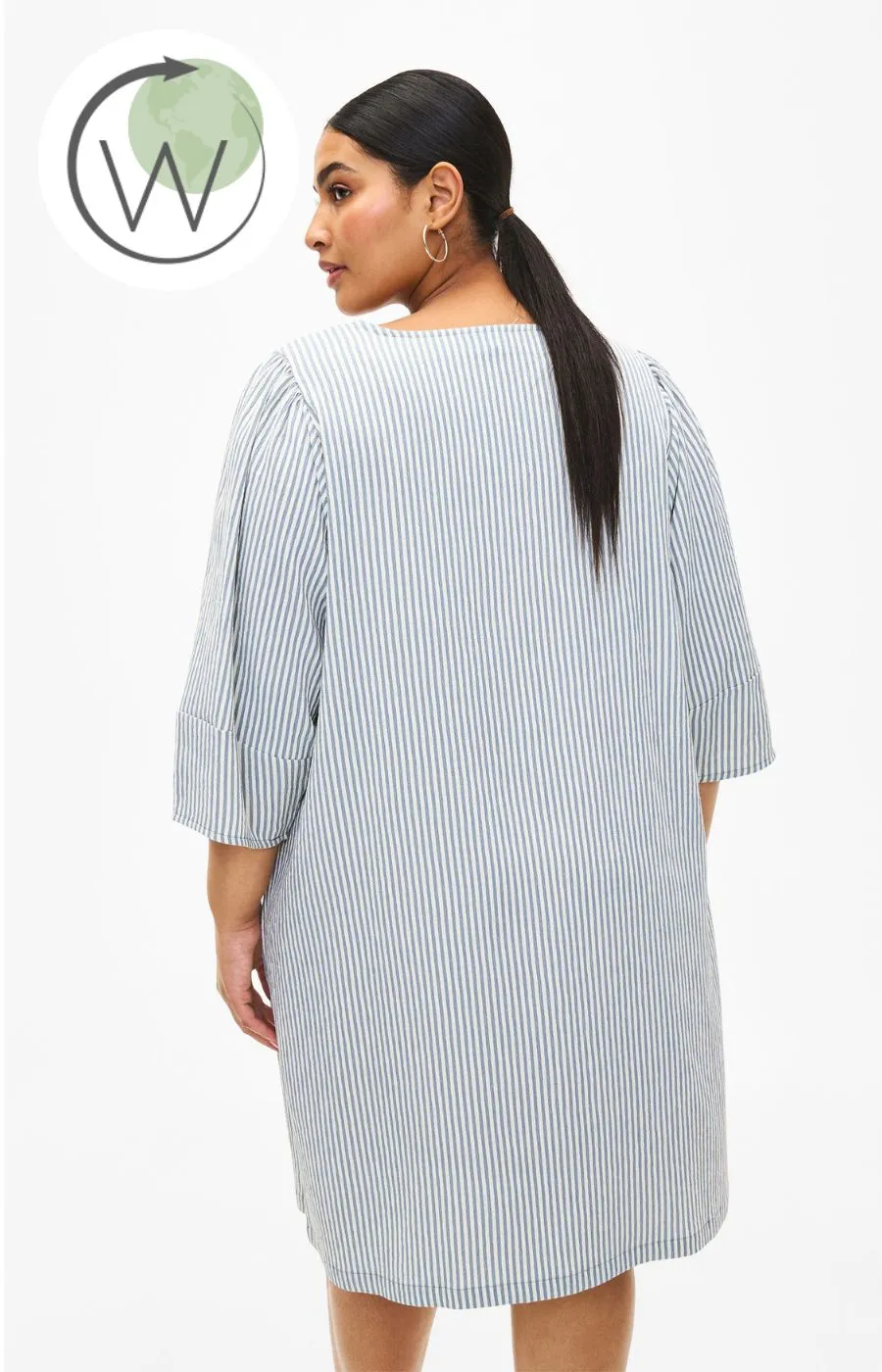 Zizzi Clea Dress in Blue Stripe