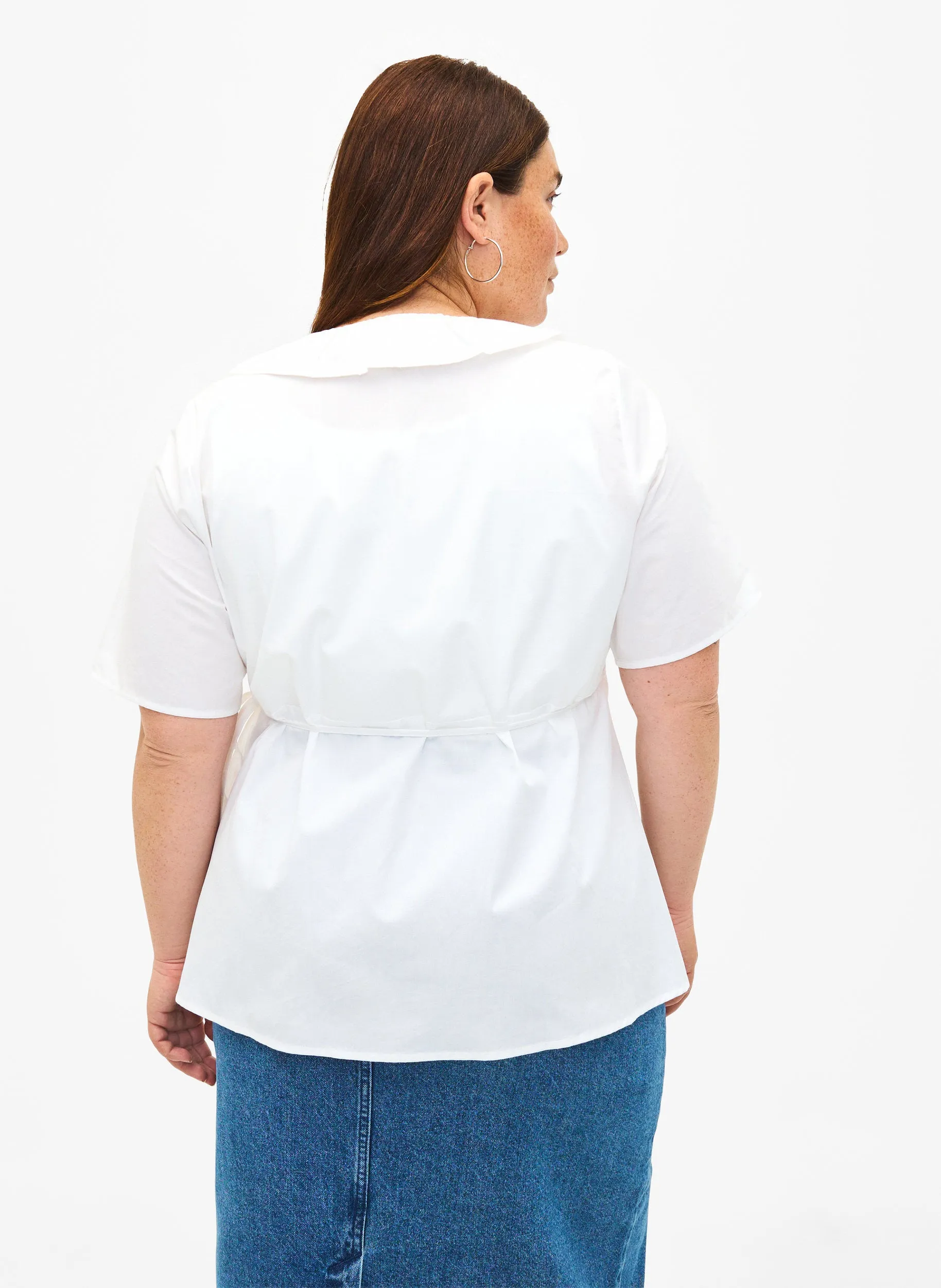 Zizzi Lola Wrap Blouse in White